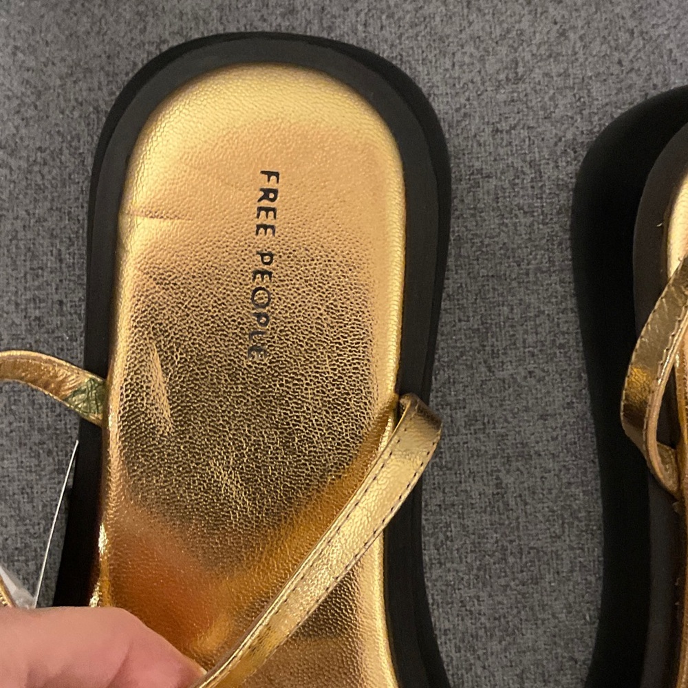 Free People Gold Strappy Sandals - Picture 2 of 6